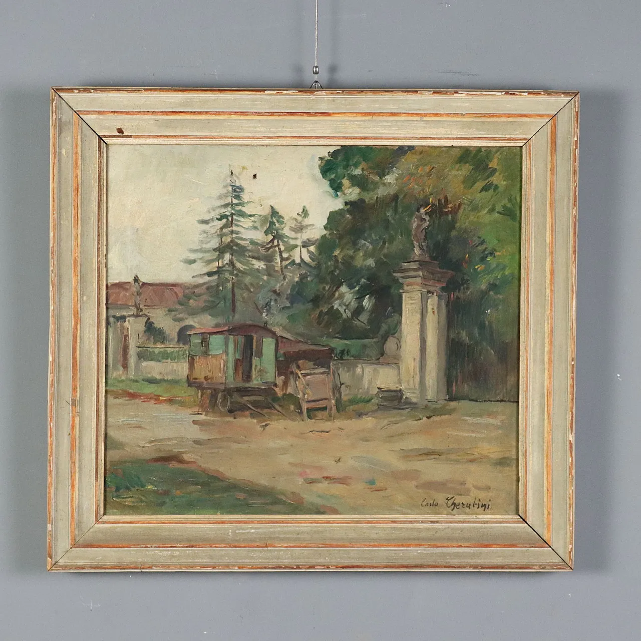 Villa Entrance and Caravan by Carlo Cherubini, 20th century 1