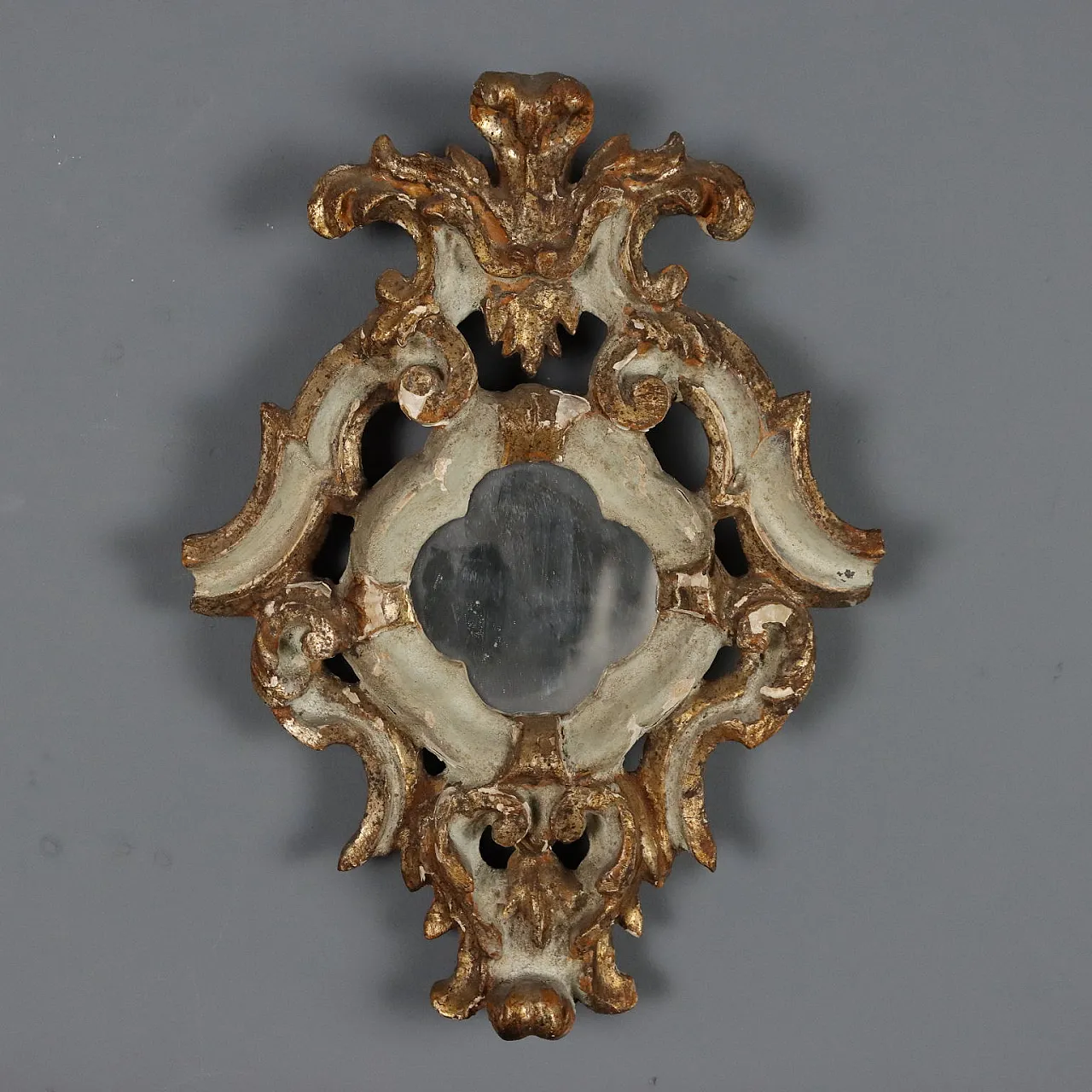 Model of Shelf with carved wooden mirror, 19th century 3