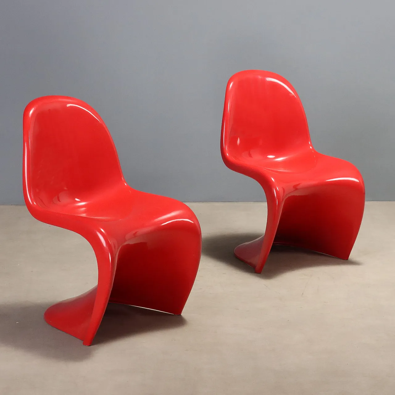 Pair of Panton chairs by Verner Panton for Vitra, 1970s 1