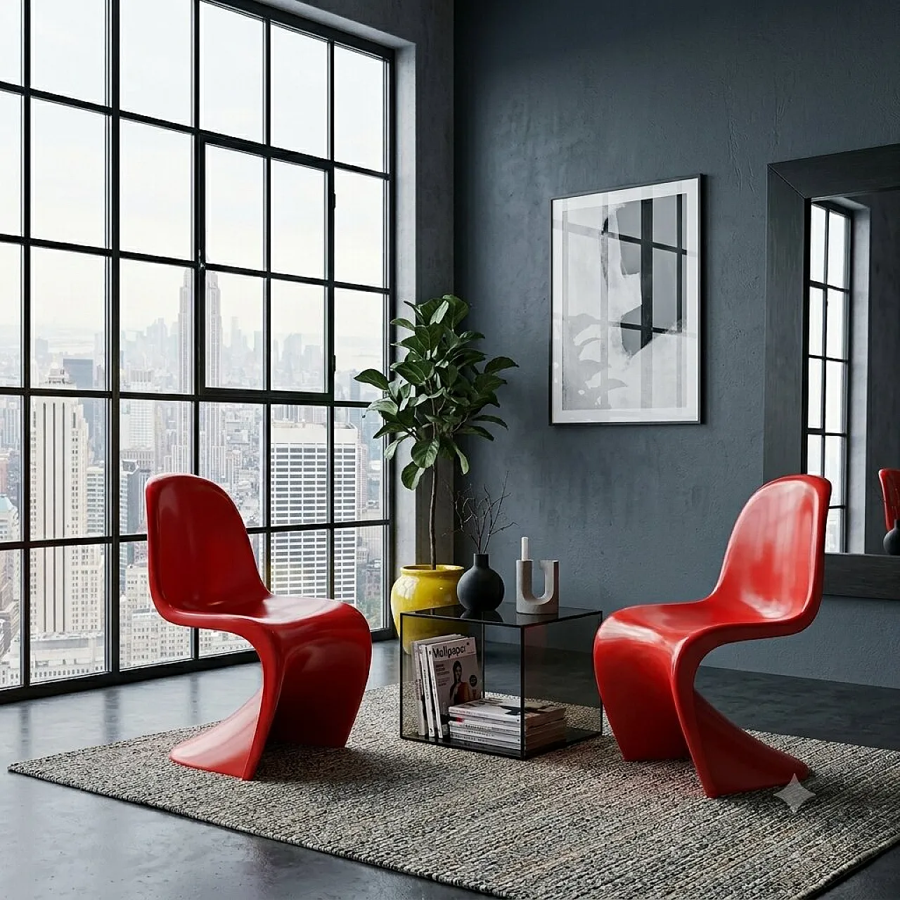 Pair of Panton chairs by Verner Panton for Vitra, 1970s 2