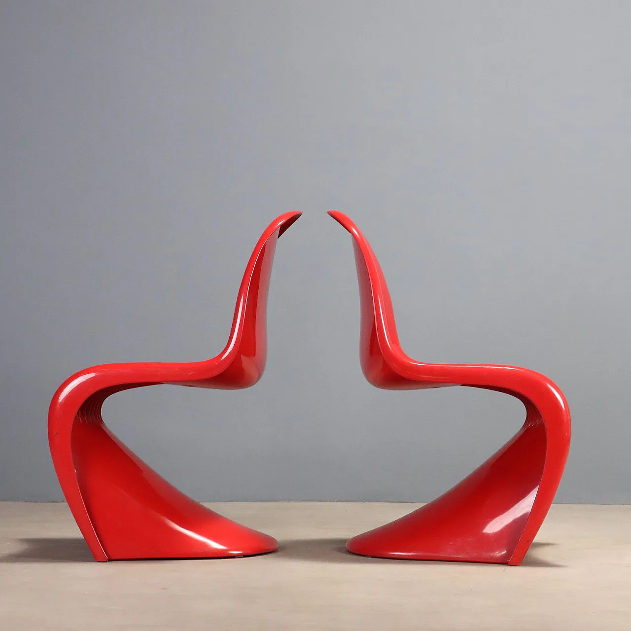 Pair of Panton chairs by Verner Panton for Vitra, 1970s 4