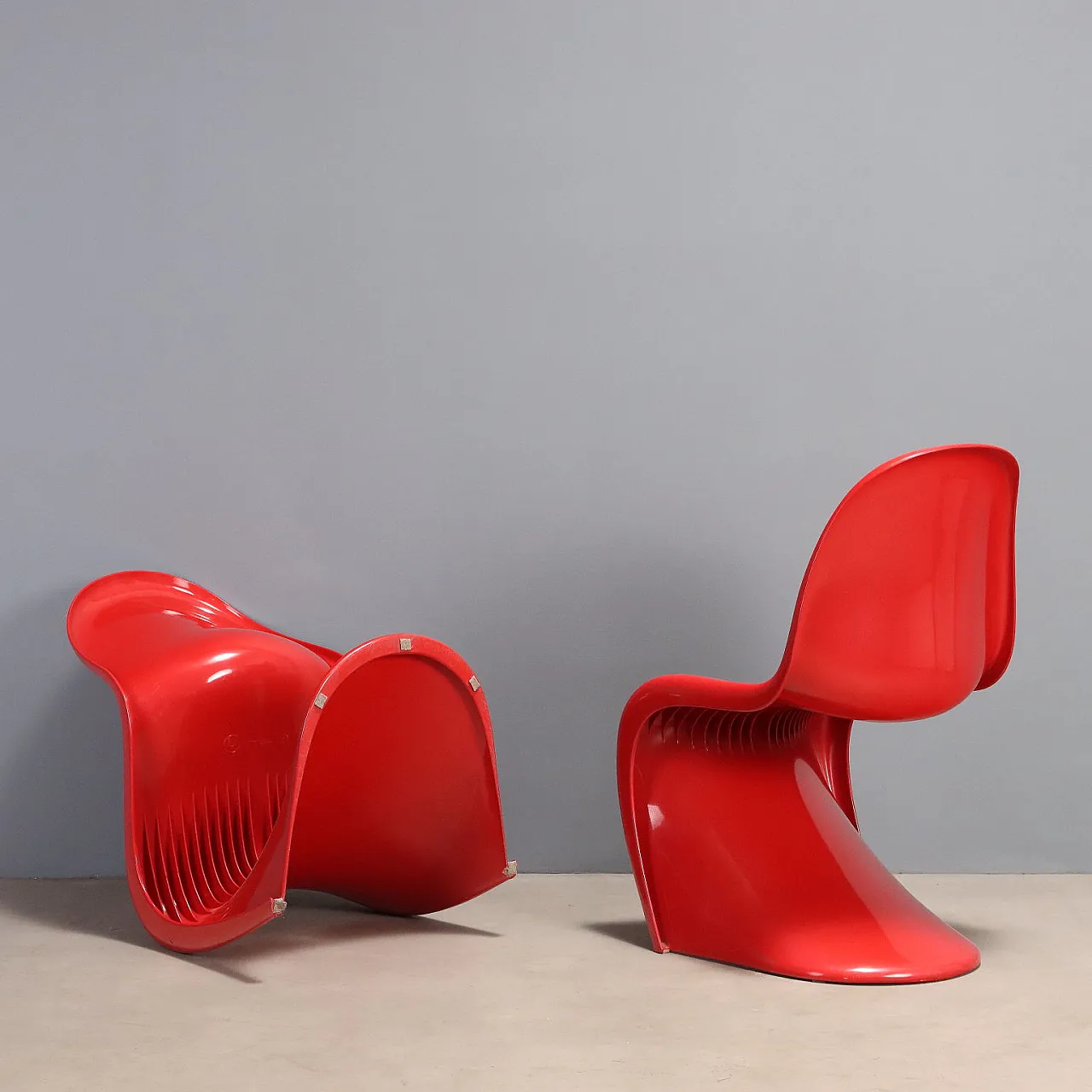 Pair of Panton chairs by Verner Panton for Vitra, 1970s 9