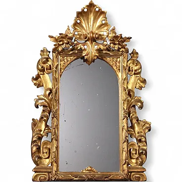 Baroque mirror in carved and gilded wood, 19th century
