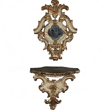 Model of Shelf with carved wooden mirror, 19th century