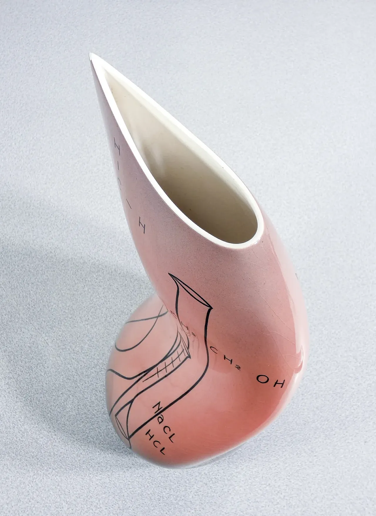 Sculptural ceramic vase with chemical formulas and stills, 1950s 5