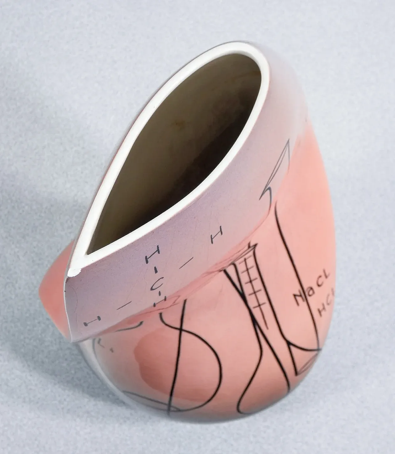 Sculptural ceramic vase with chemical formulas and stills, 1950s 6