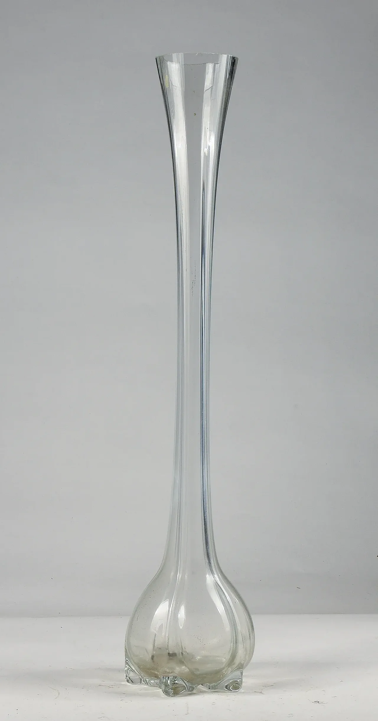 Beveled and cylindrical glass vase by Lazzar and C Vetrelco, 1960s 3