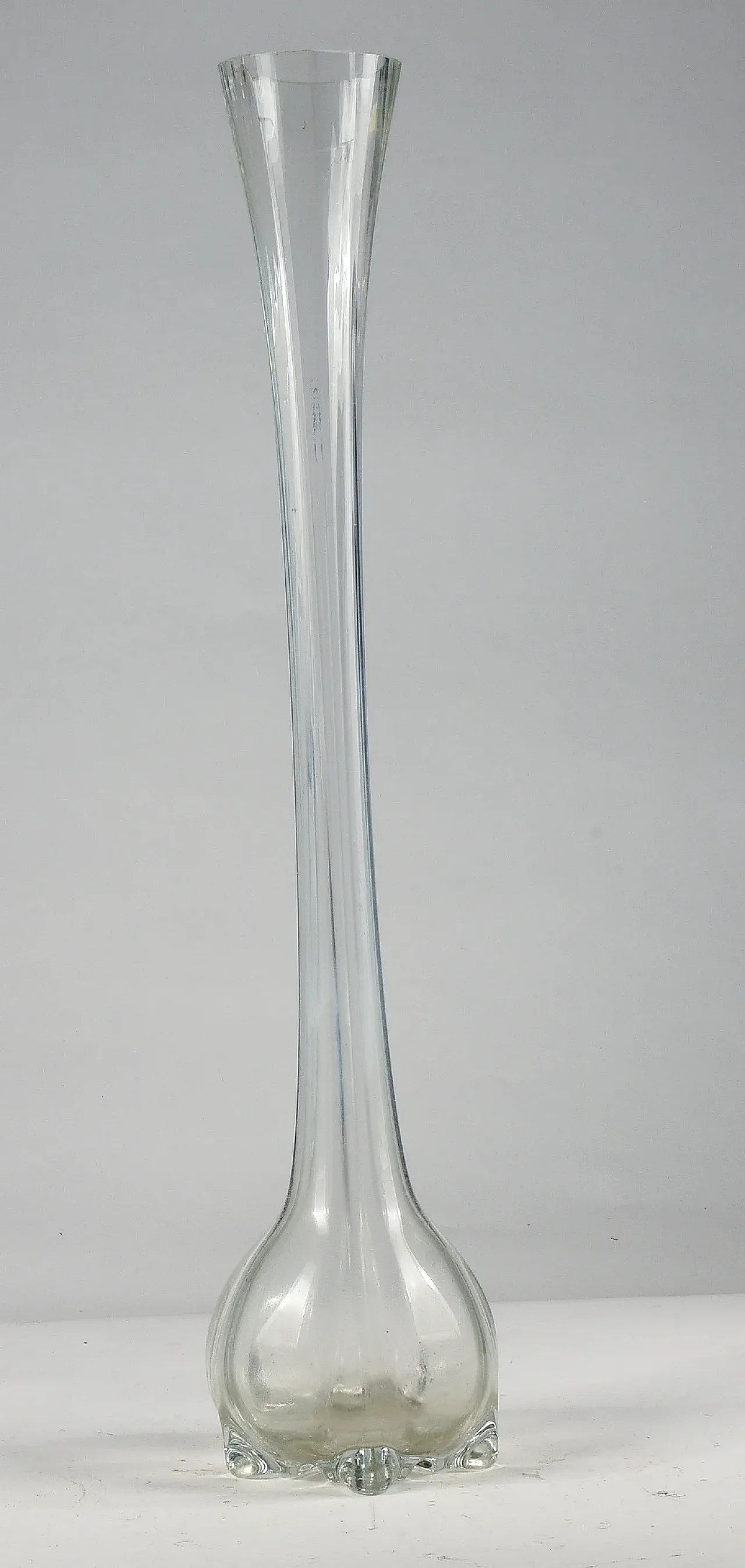 Beveled and cylindrical glass vase by Lazzar and C Vetrelco, 1960s 5
