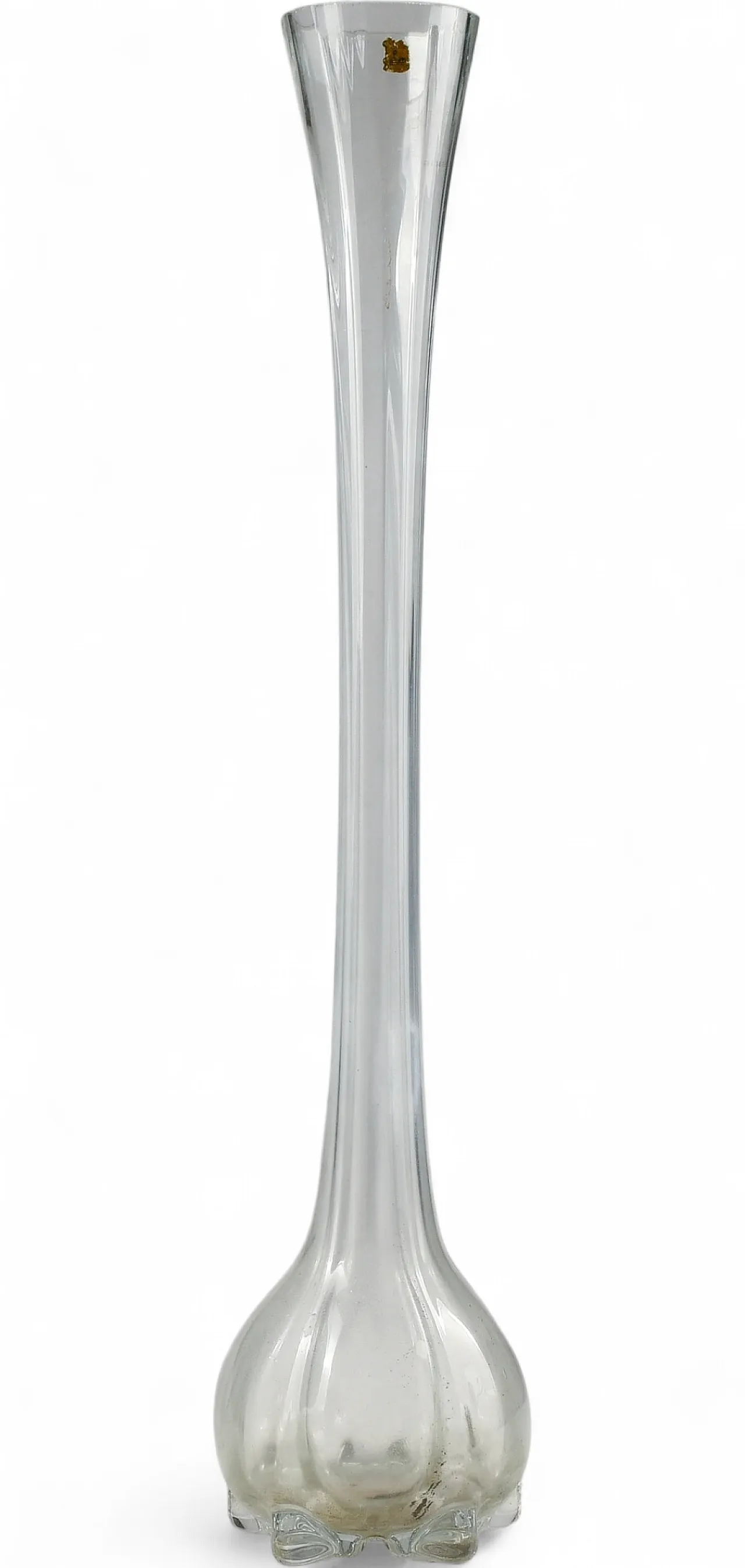 Beveled and cylindrical glass vase by Lazzar and C Vetrelco, 1960s 6
