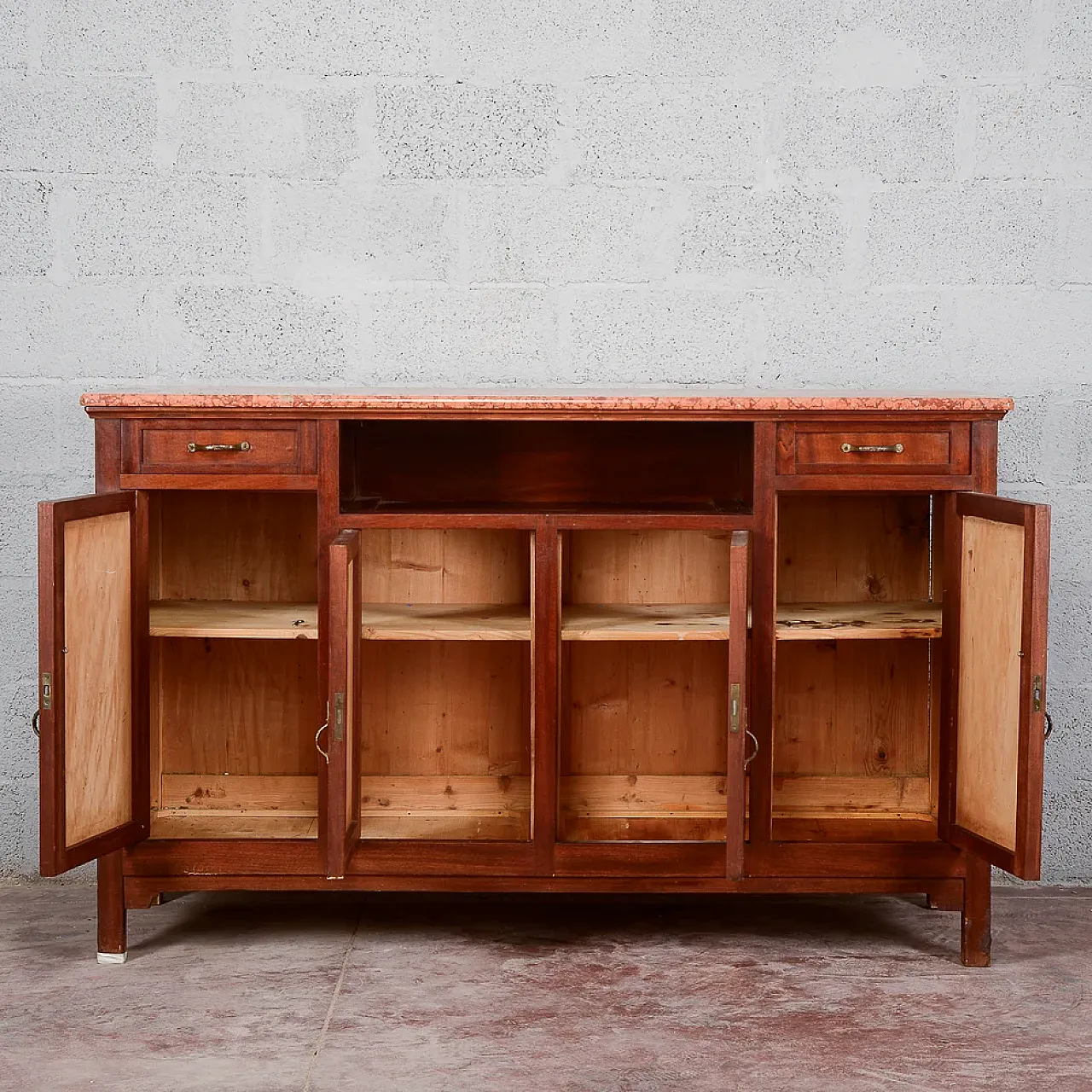 4-door sideboard and living room with marble top, early 20th century 2