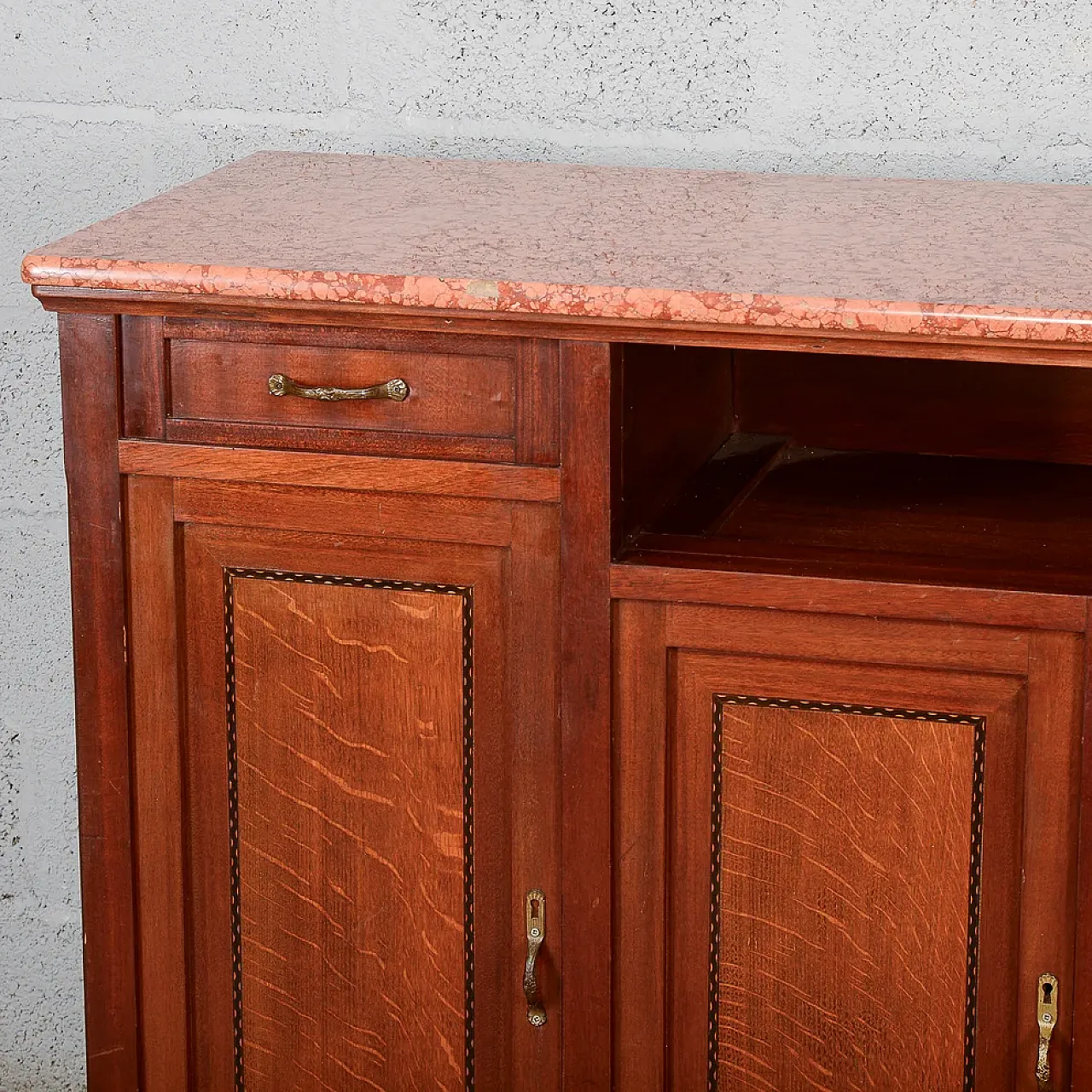 4-door sideboard and living room with marble top, early 20th century 8