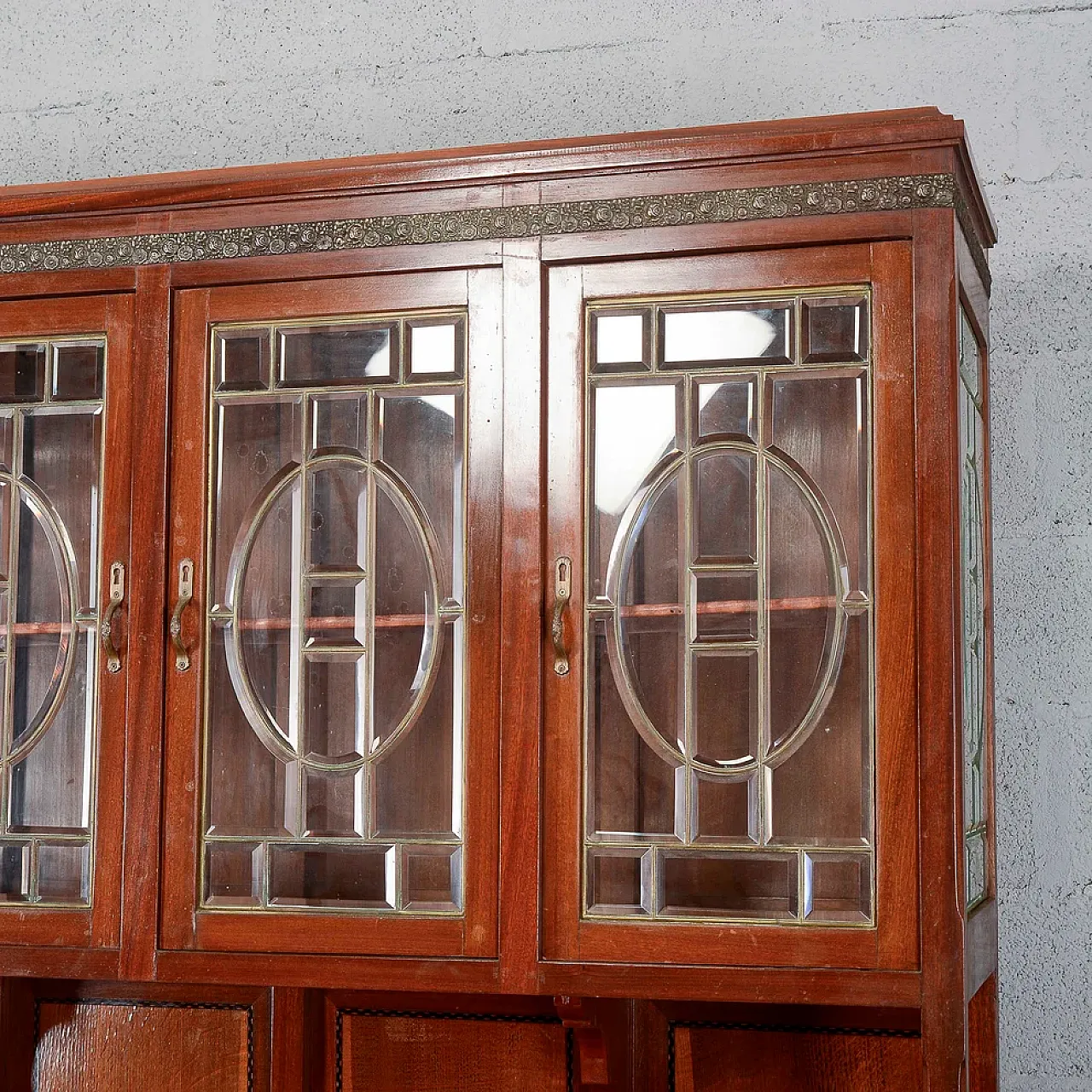 Two-body sideboard, marble display and top, 20th century 9