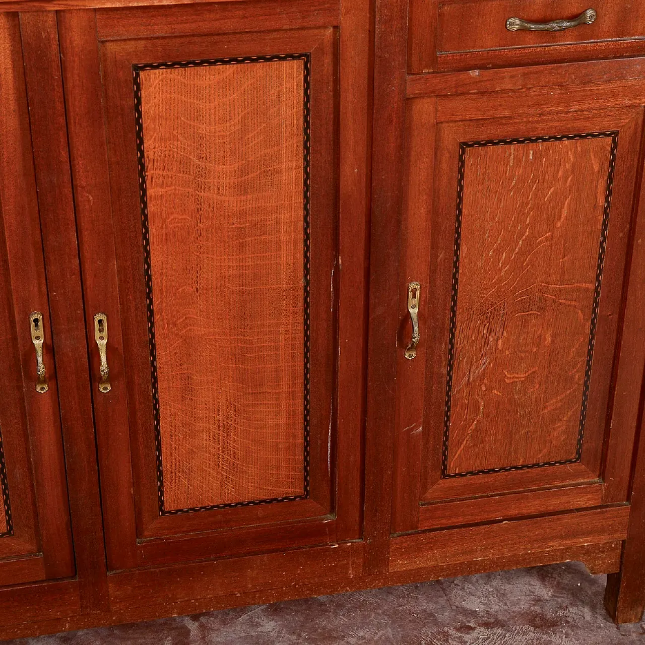 4-door, 2-drawer sideboard with marble top, early 20th century 9
