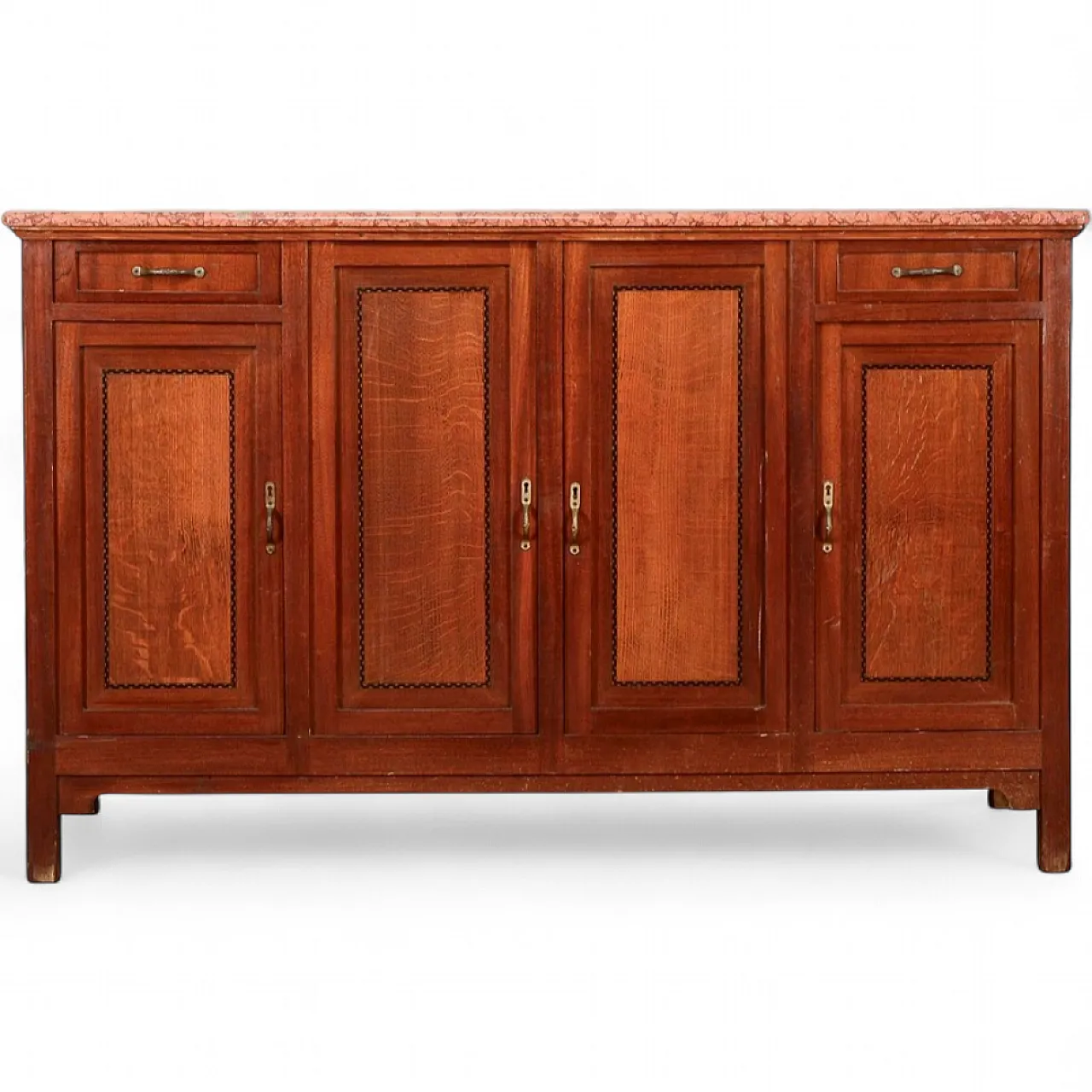 4-door, 2-drawer sideboard with marble top, early 20th century 13