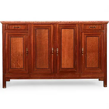 4-door, 2-drawer sideboard with marble top, early 20th century
