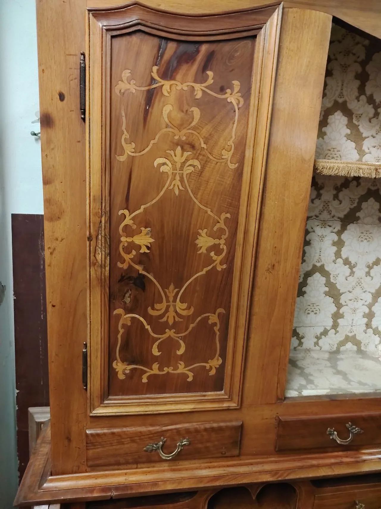 Louis XV style solid wood trumeau cabinet, early 20th century 7
