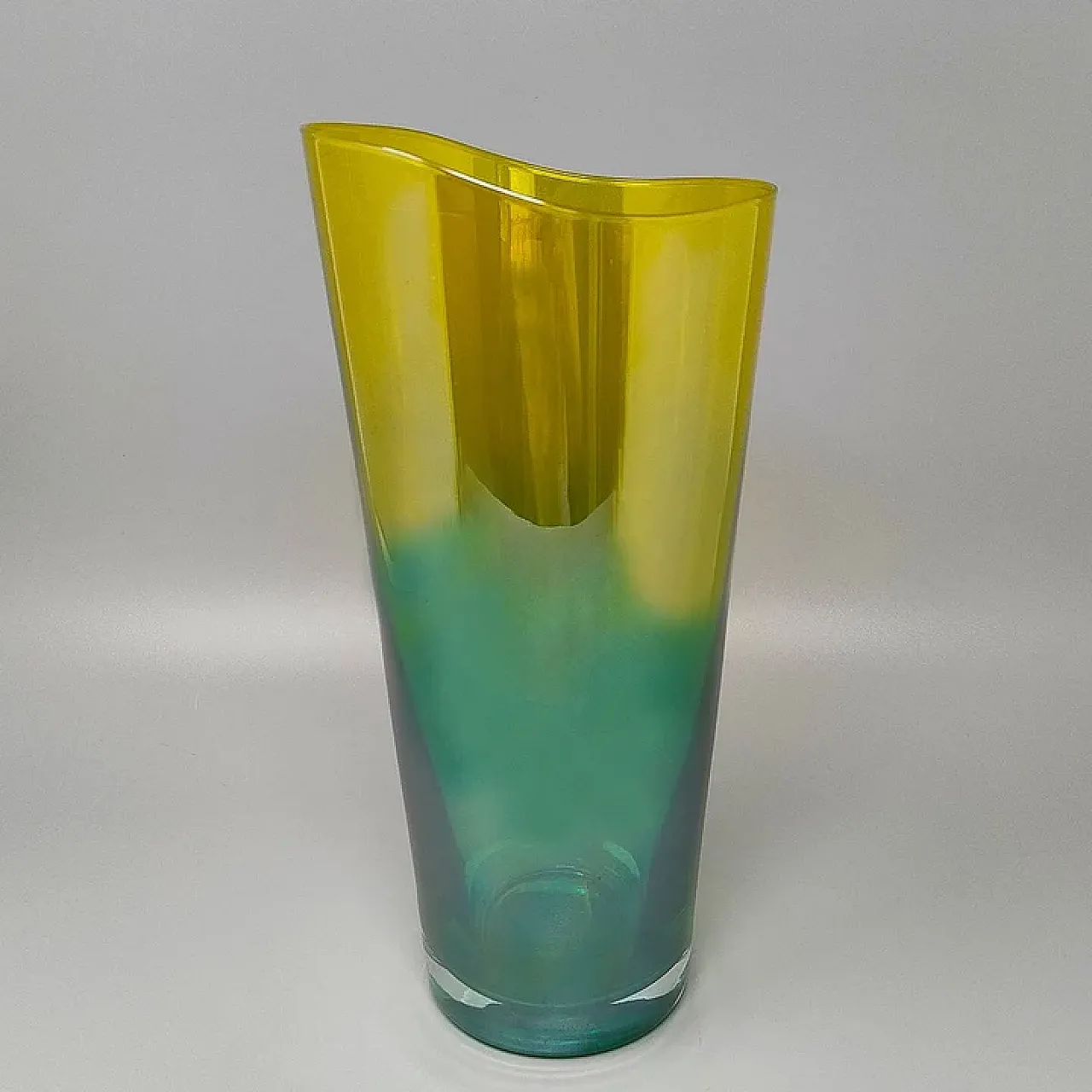 Green an yellow Murano glass vase by Ca' dei Vetrai, 1970s 1