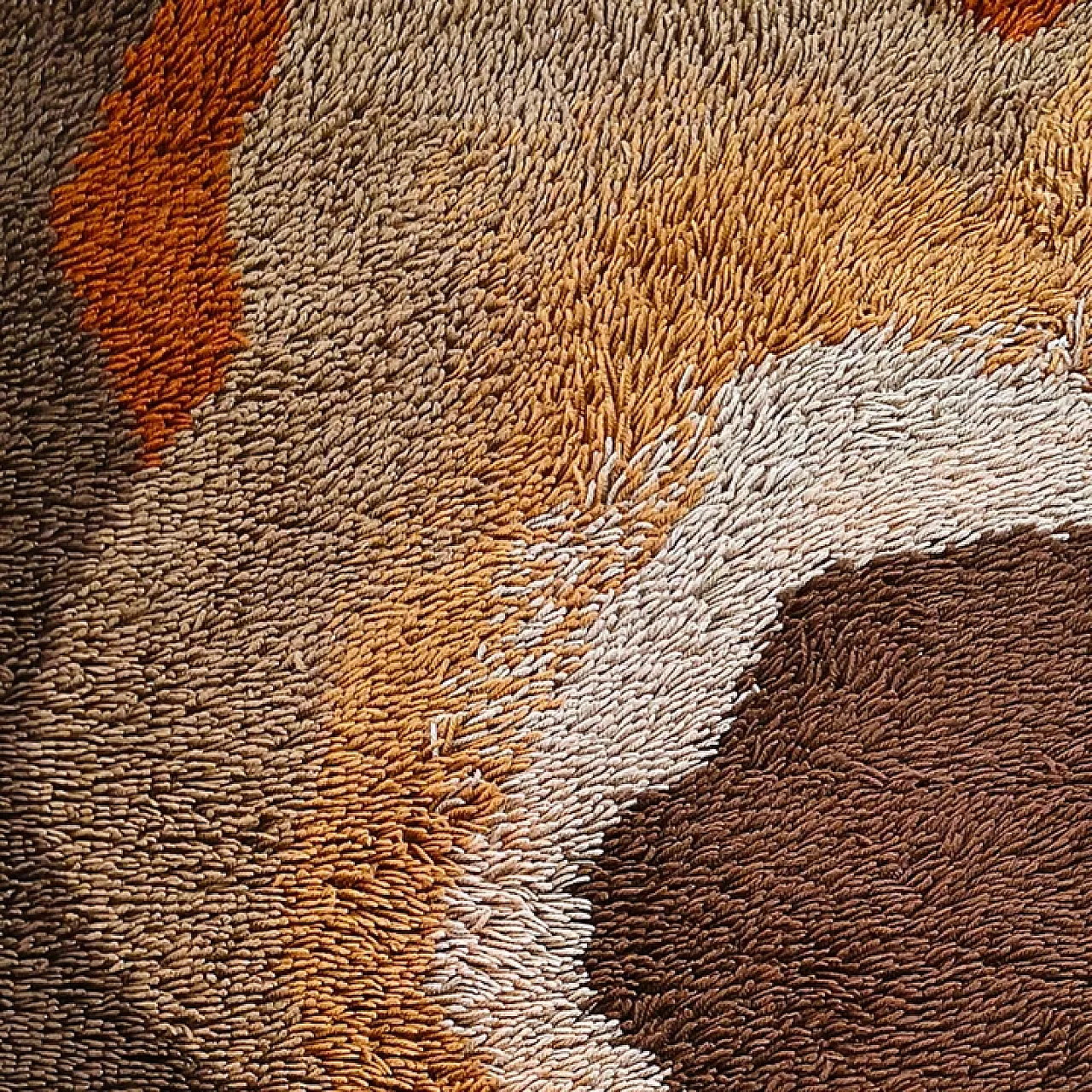 Wool rug, organic wave pattern, 1970s 4