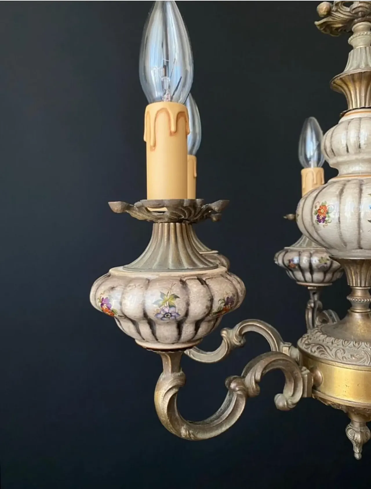 Chandelier in brass and bronze, 1960s 4