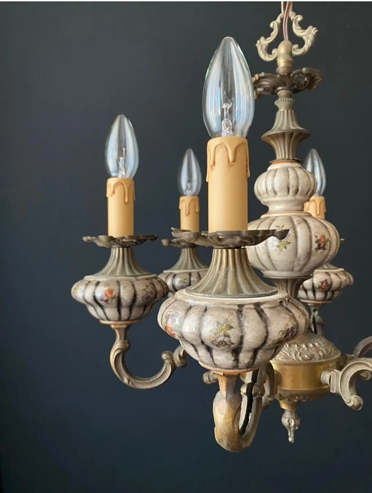 Chandelier in brass and bronze, 1960s 5