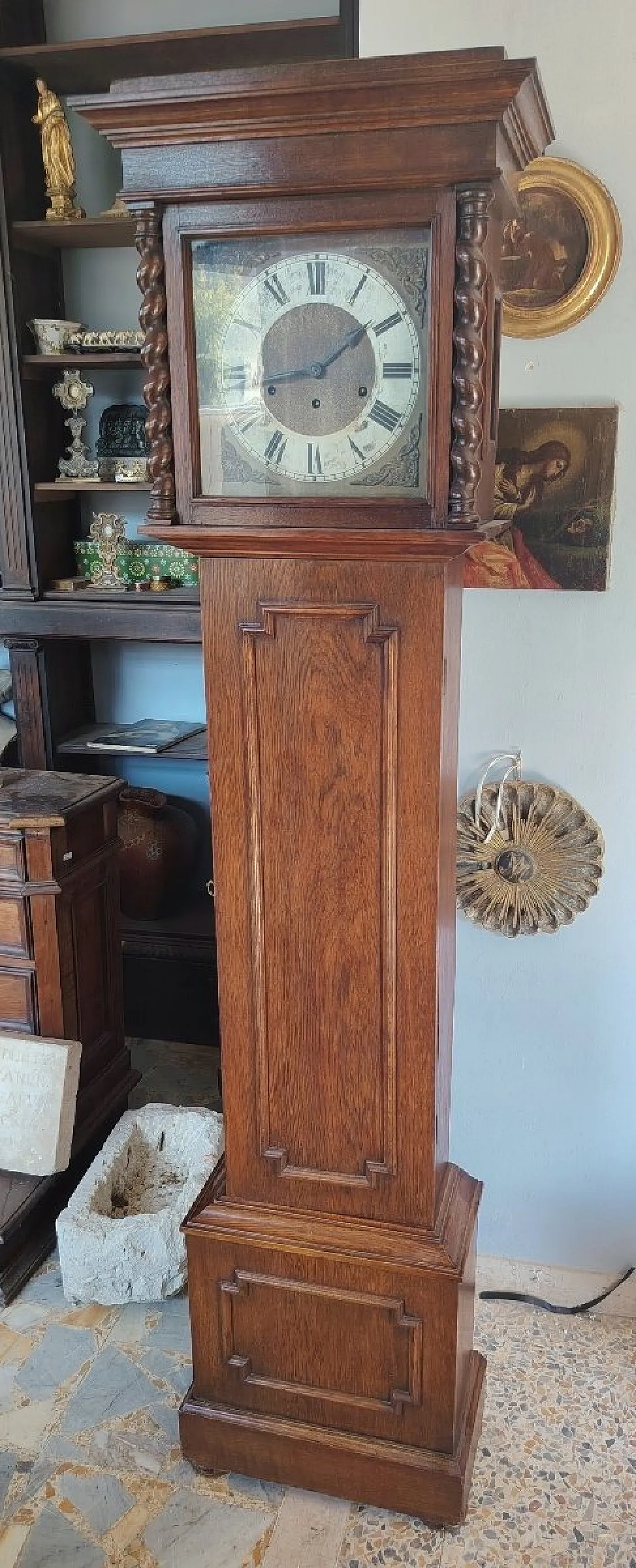 Oak pendulum clock, 19th century 2