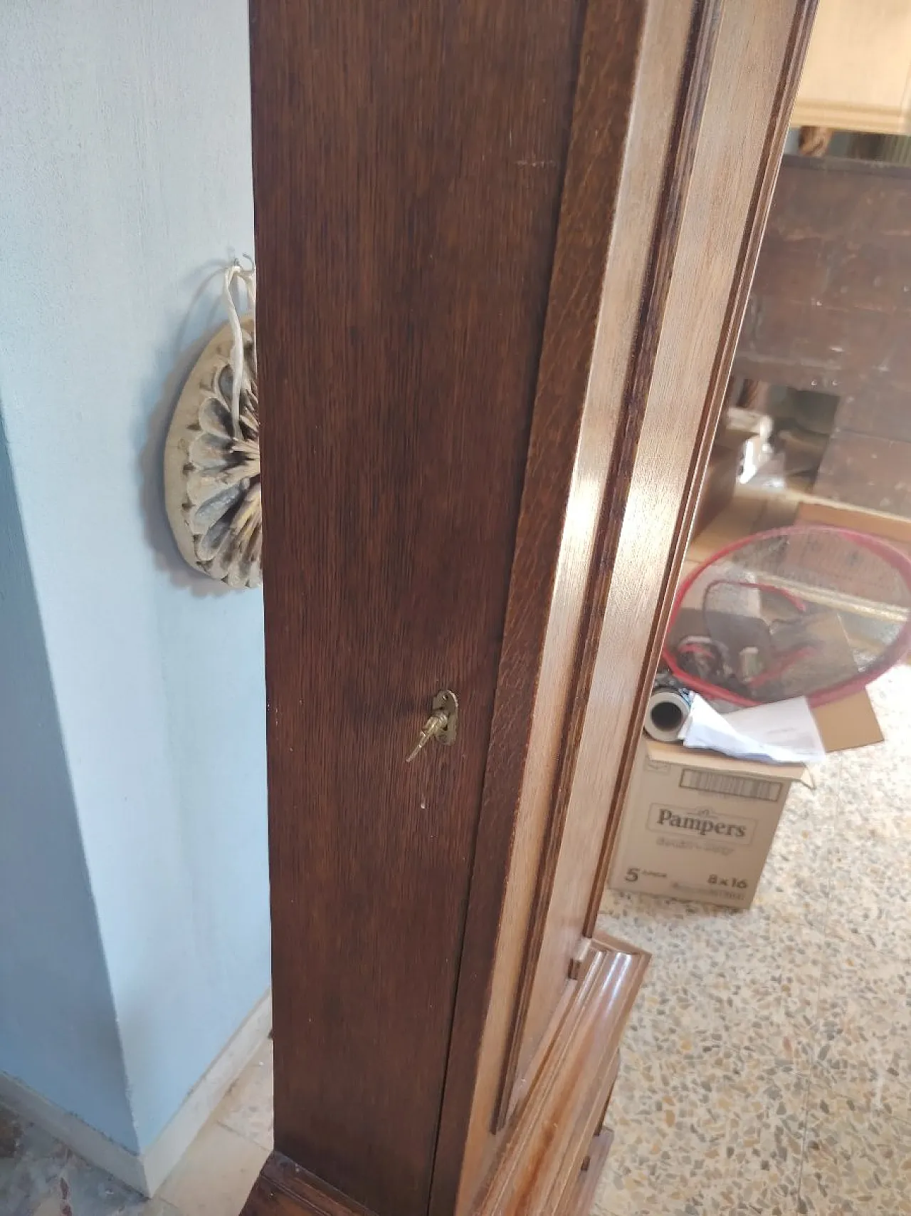 Oak pendulum clock, 19th century 6