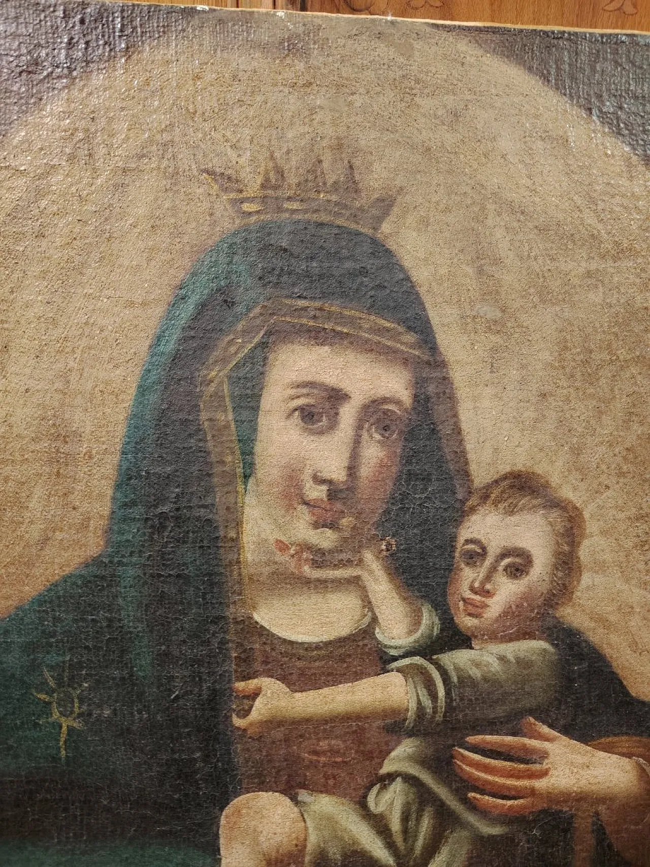 Virgin and Child, oil on canvas, 18th century 3