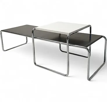 Pair of Laccio low tables by Marcel Breuer for Gavina 60s, 70s