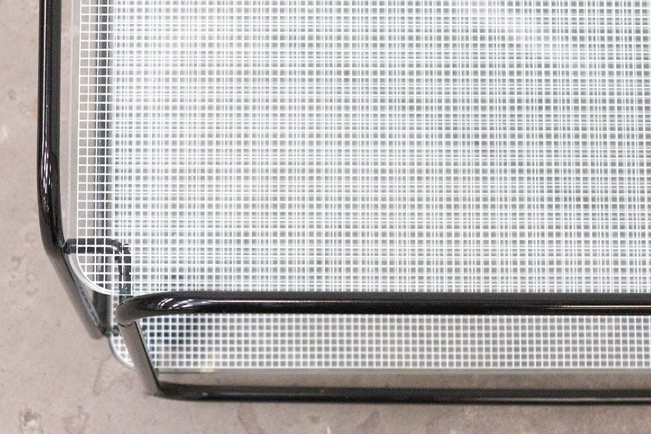 Two-tier table in metal tubing and glass, 1980s 2