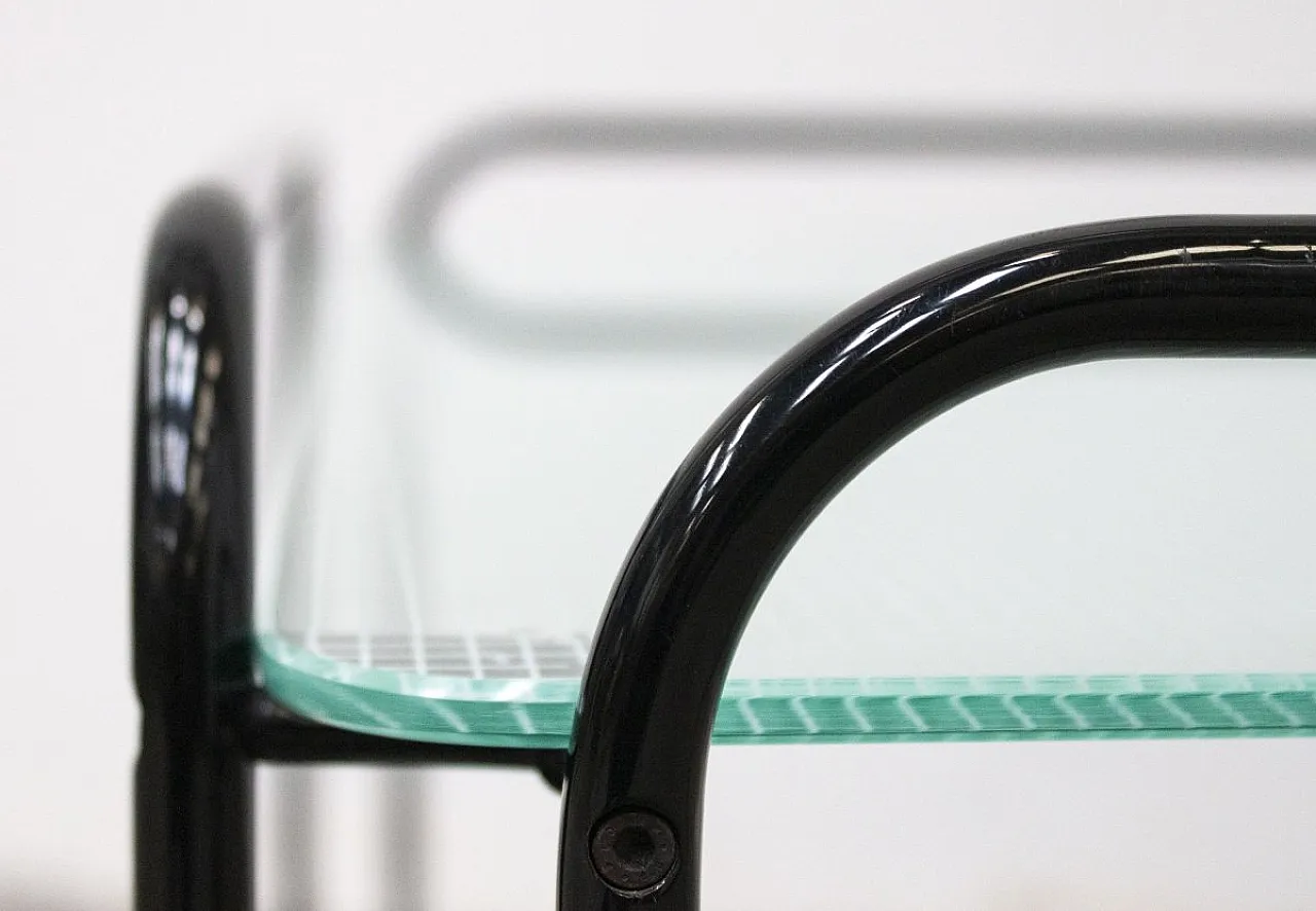Two-tier table in metal tubing and glass, 1980s 7