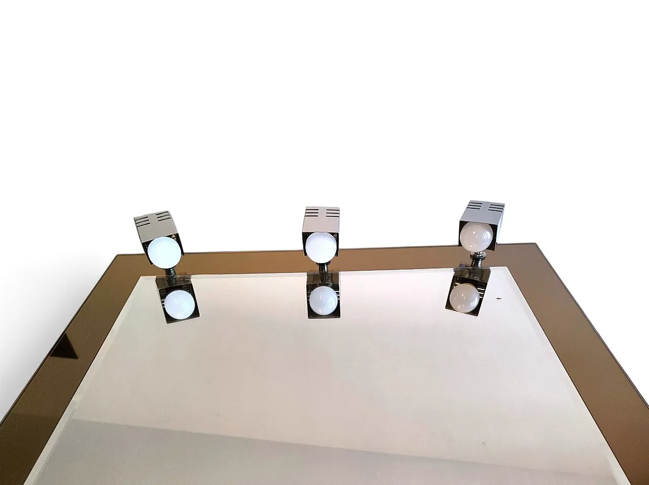 Specchio da parete con illuminazione integrata, anni '70 6