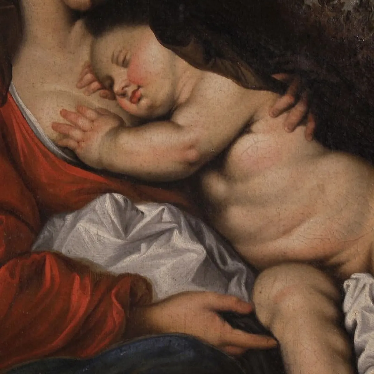Flemish painting, rest during the escape in Egypt, 17th century 6