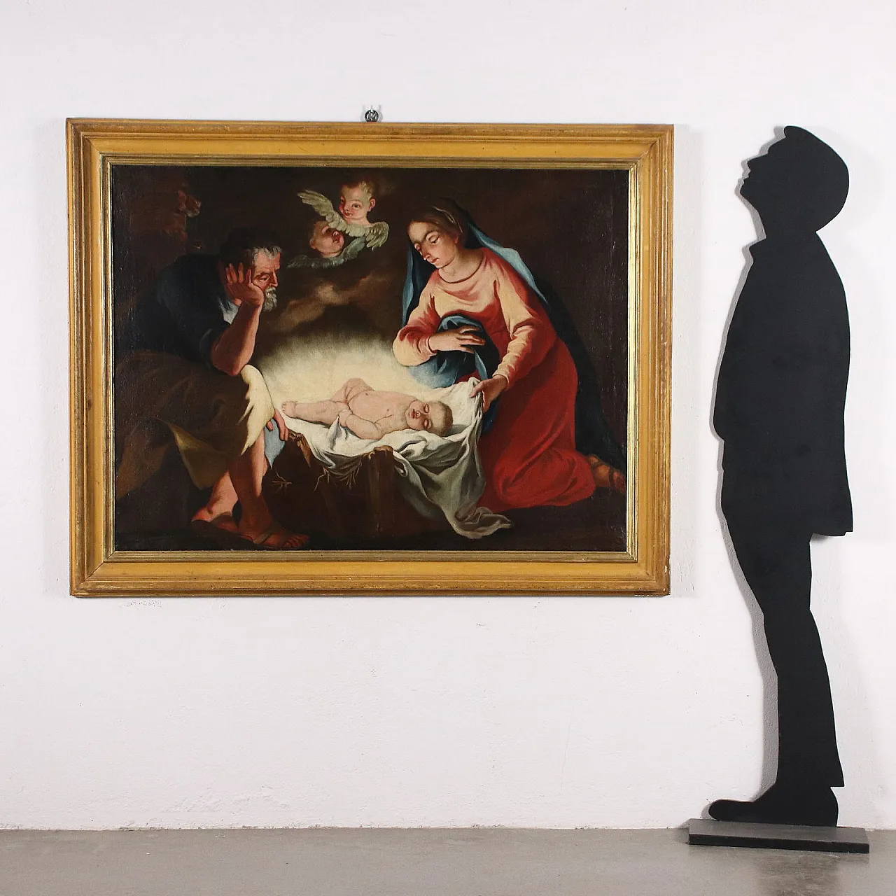Adoration of the Baby Jesus, oil on vancas, 18th century 2