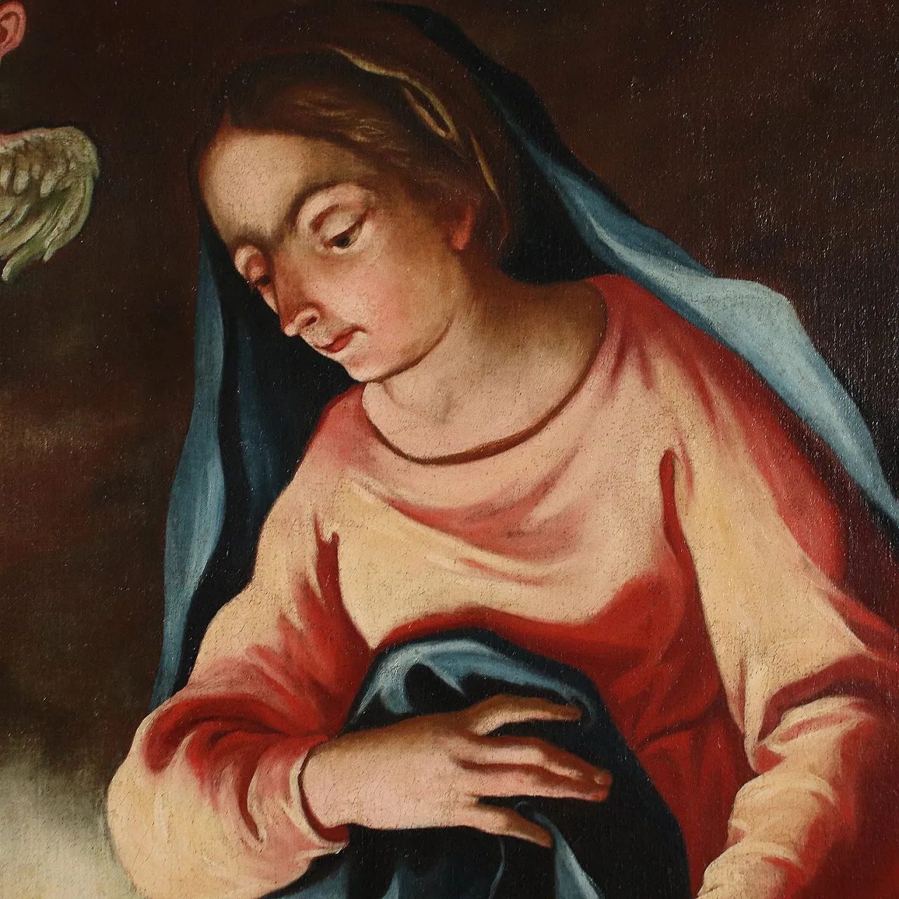 Adoration of the Baby Jesus, oil on vancas, 18th century 4