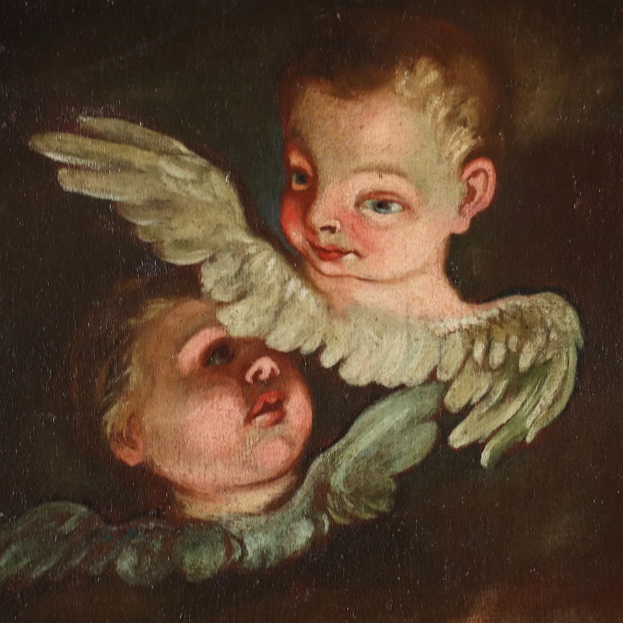 Adoration of the Baby Jesus, oil on vancas, 18th century 6