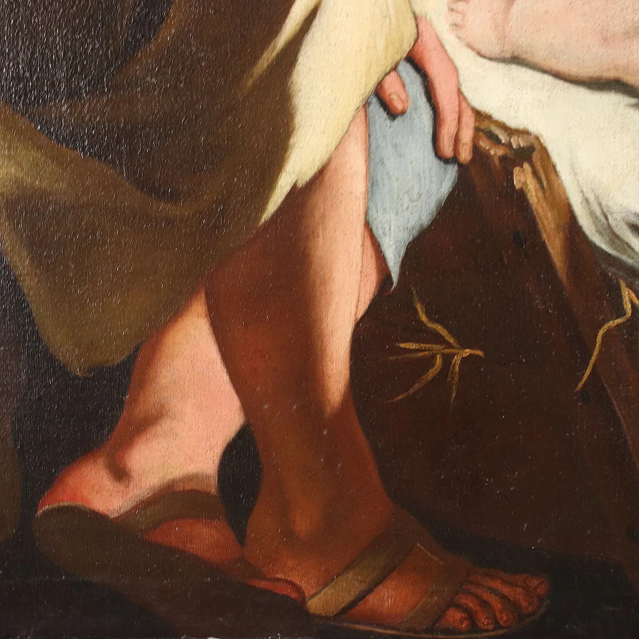 Adoration of the Baby Jesus, oil on vancas, 18th century 7