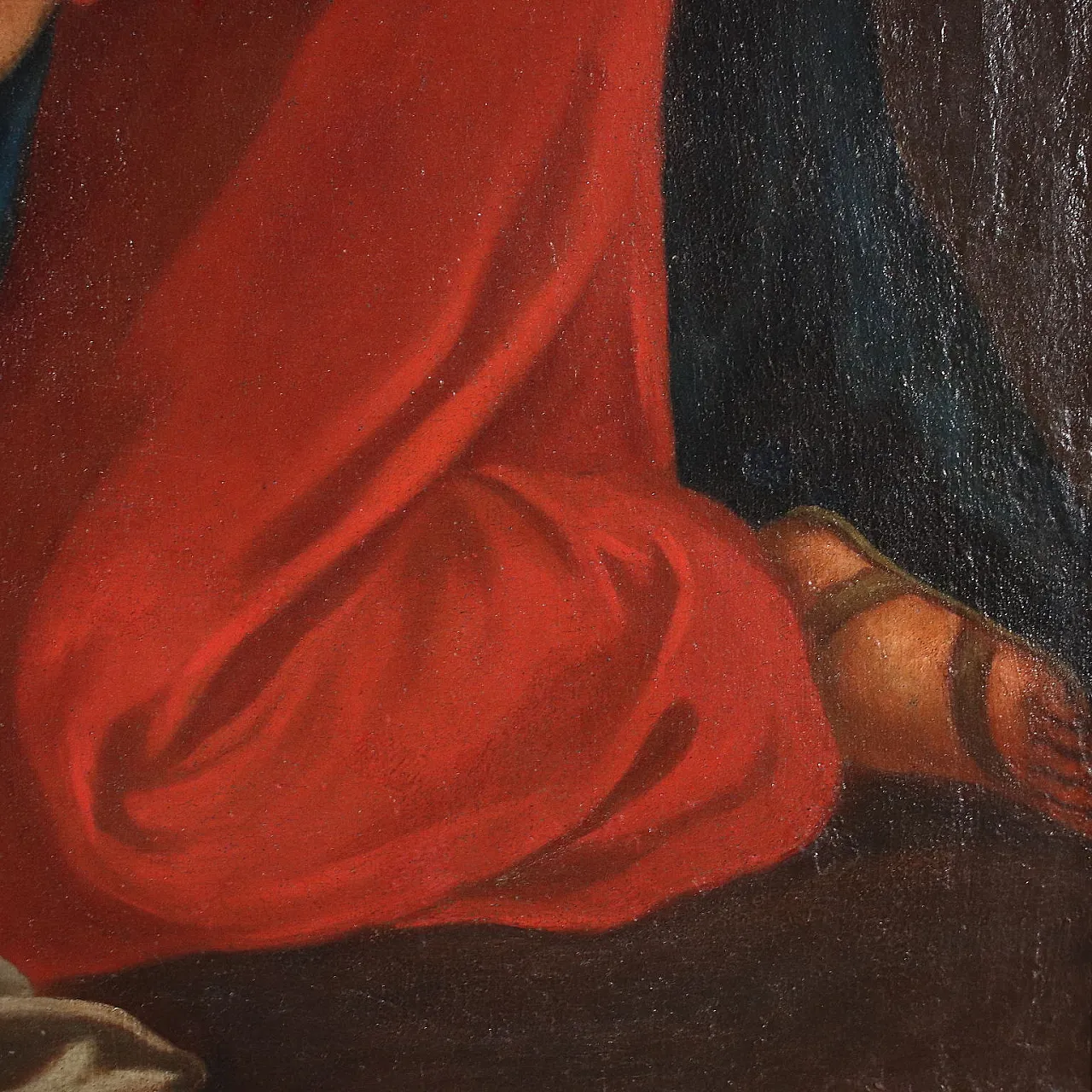 Adoration of the Baby Jesus, oil on vancas, 18th century 8