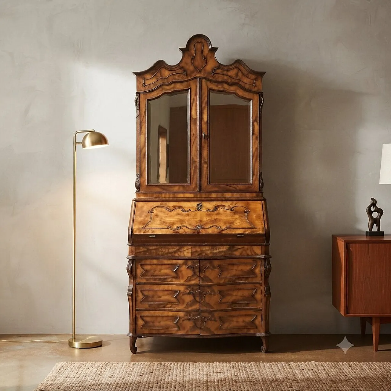 Trumeau Lombardo in style with mirrored doors, 20th century 2