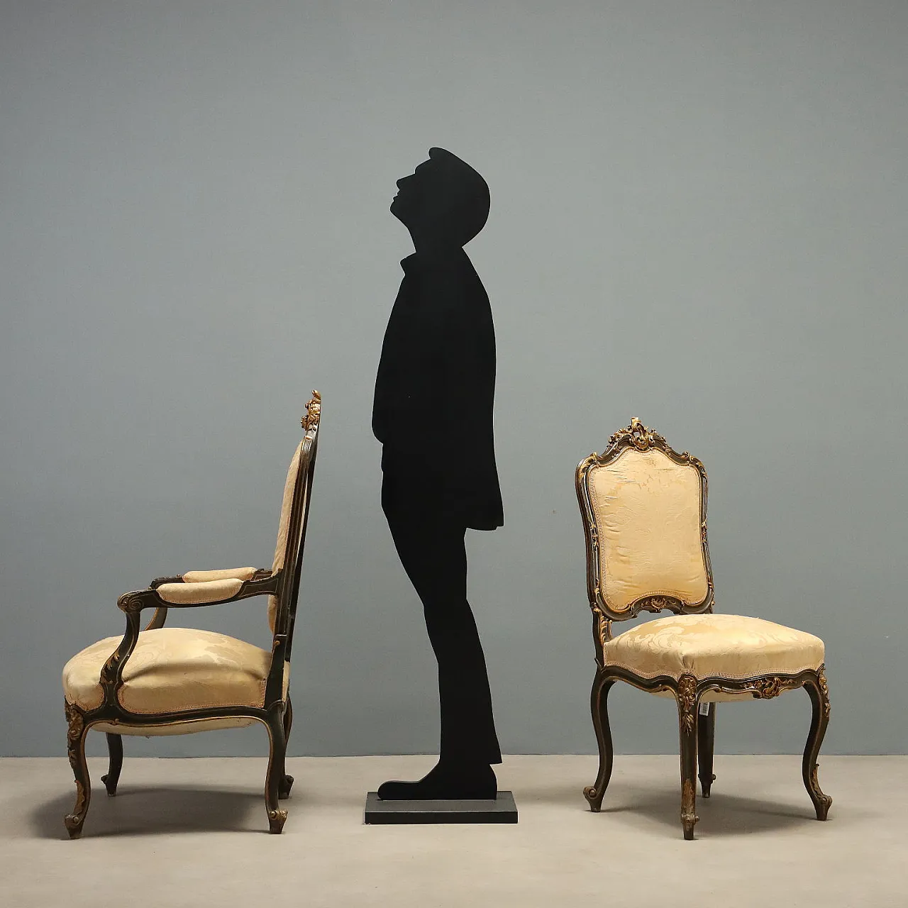 5 Baroque style chairs and armchairs, 19th century 3