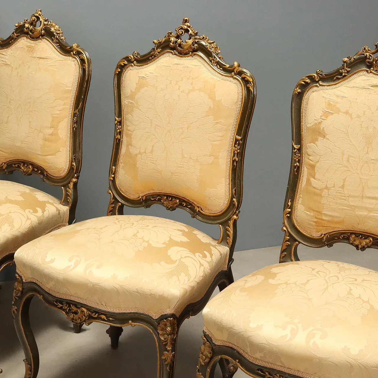 5 Baroque style chairs and armchairs, 19th century 4