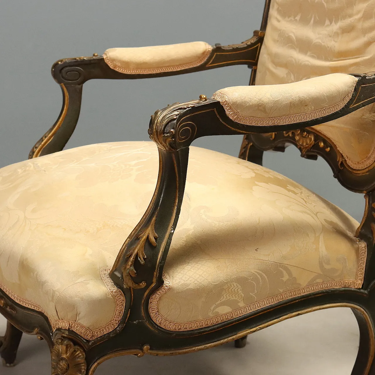 5 Baroque style chairs and armchairs, 19th century 7