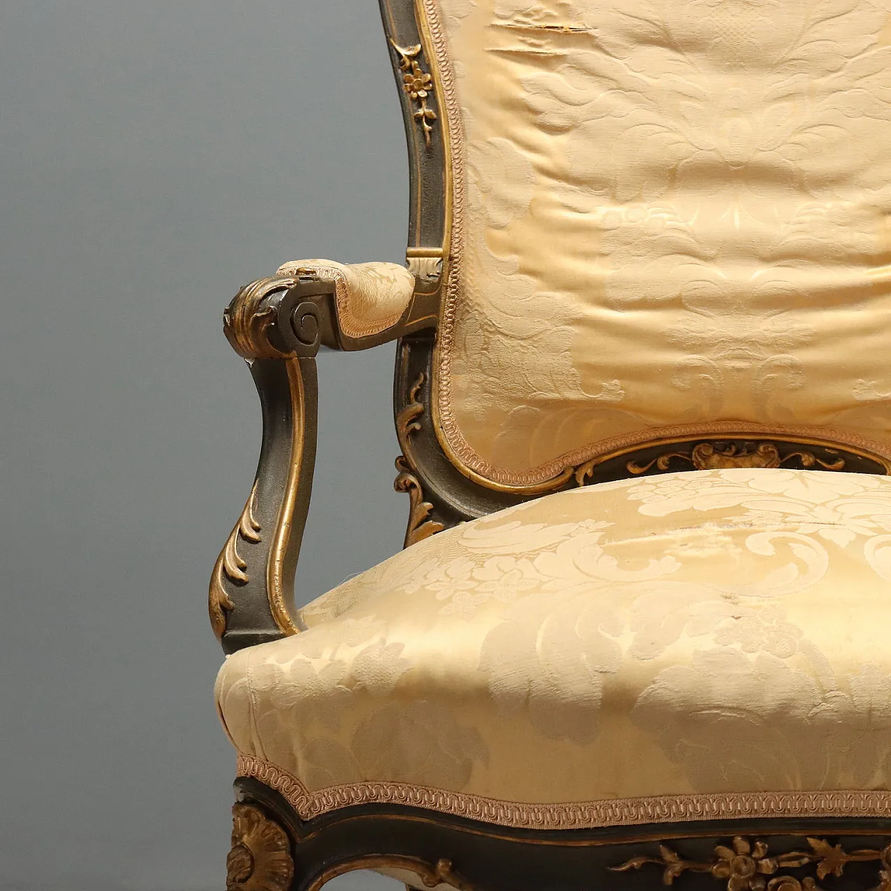 5 Baroque style chairs and armchairs, 19th century 8