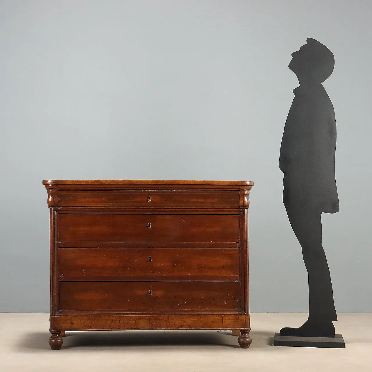 Louis Philippe chest of drawers in walnut, 19th century 3