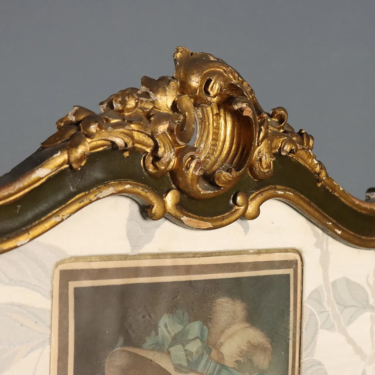 Barocchetto screen in gilded and lacquered wood, 19th century 6