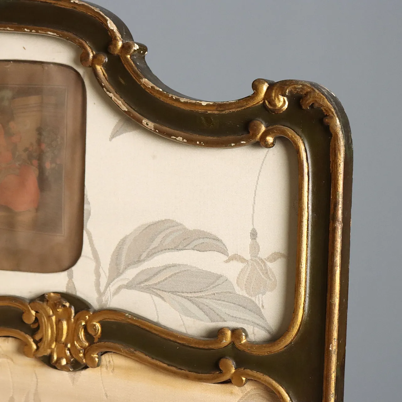 Barocchetto screen in gilded and lacquered wood, 19th century 7
