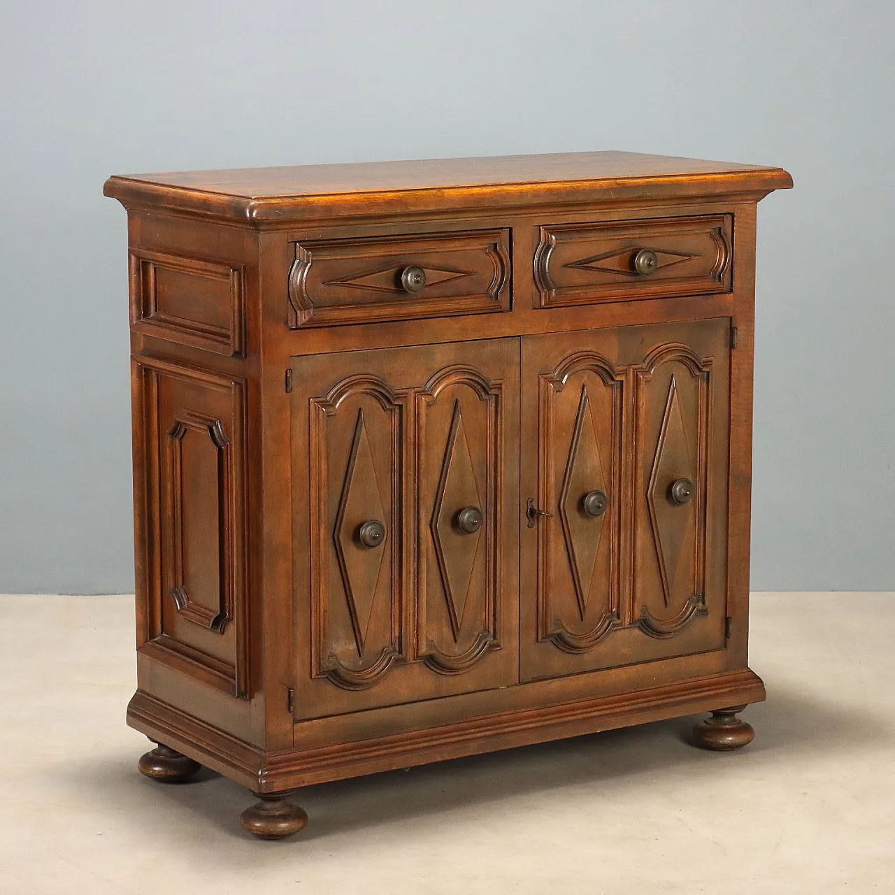 Baroque style sideboard in walnut, mid-20th century 1