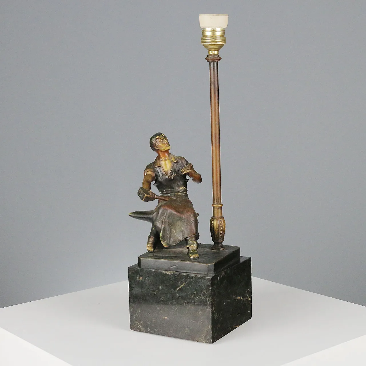Otto Schmidt-Hofer Blacksmith Sitting on an Anvil, 20th century 1