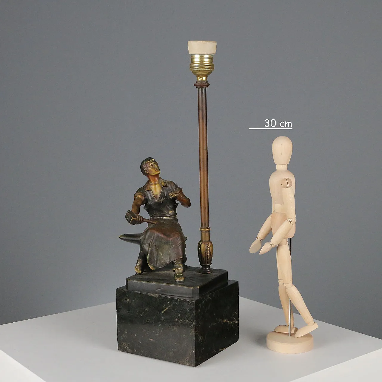 Otto Schmidt-Hofer Blacksmith Sitting on an Anvil, 20th century 2