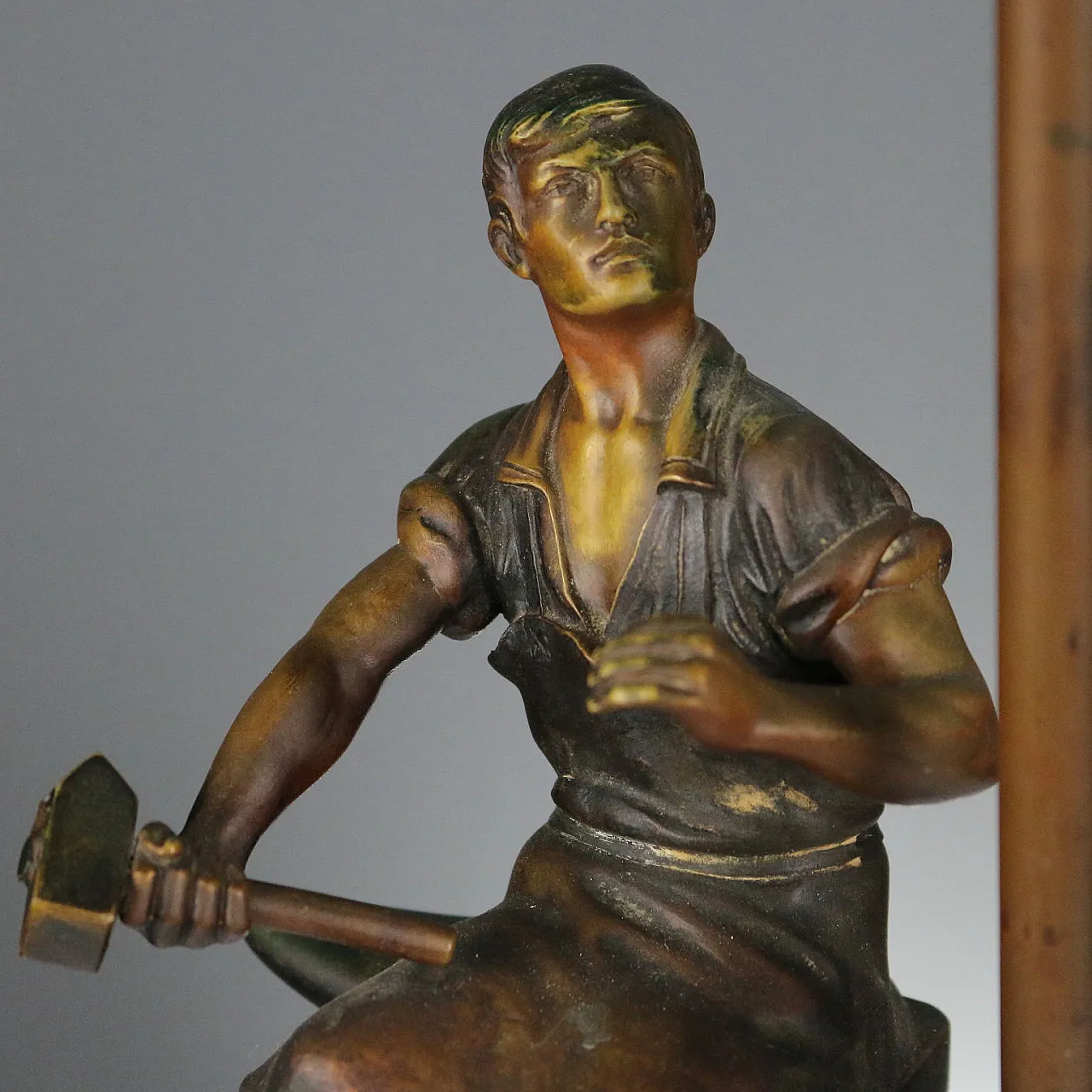 Otto Schmidt-Hofer Blacksmith Sitting on an Anvil, 20th century 3