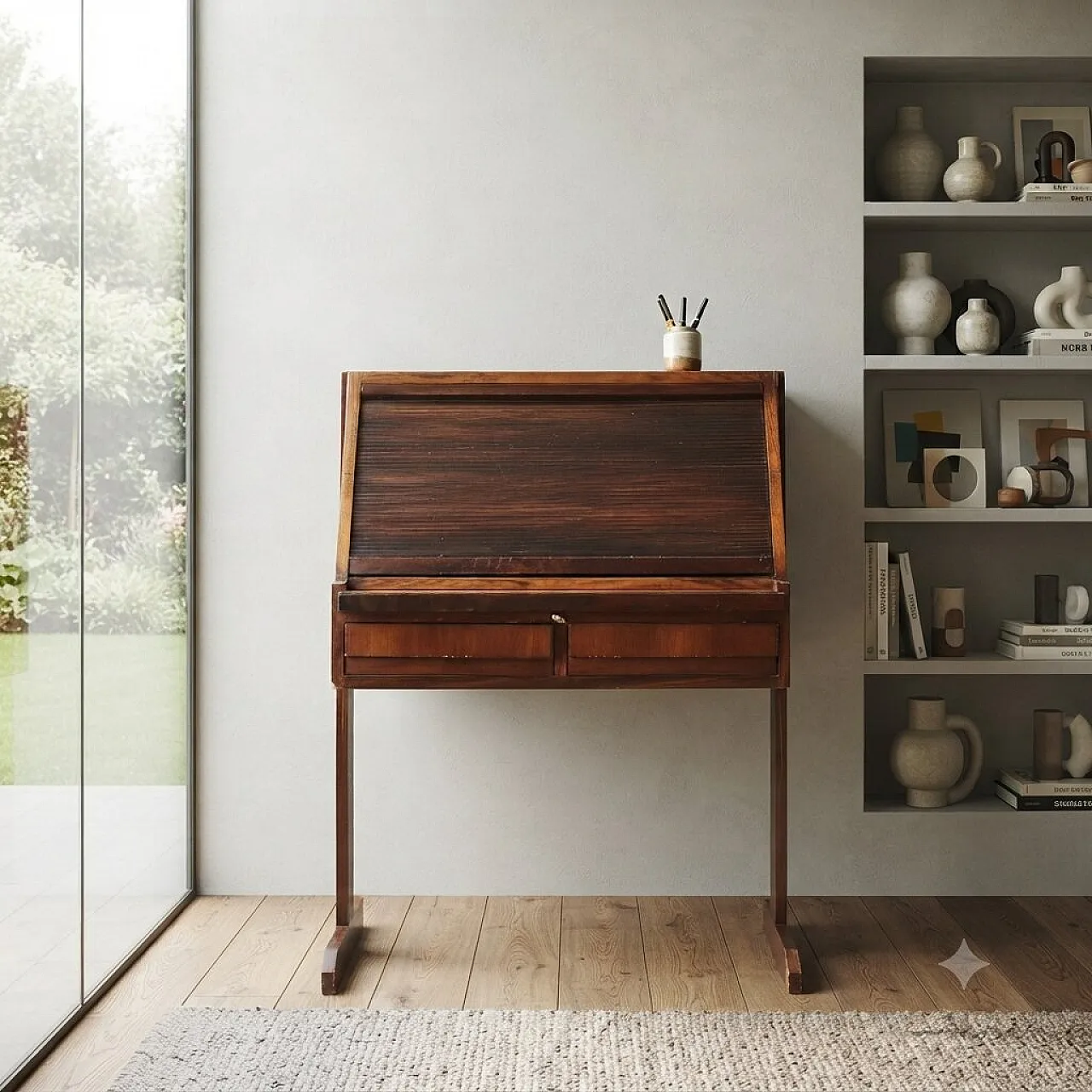 Rolling shutter desk, 1960s 2